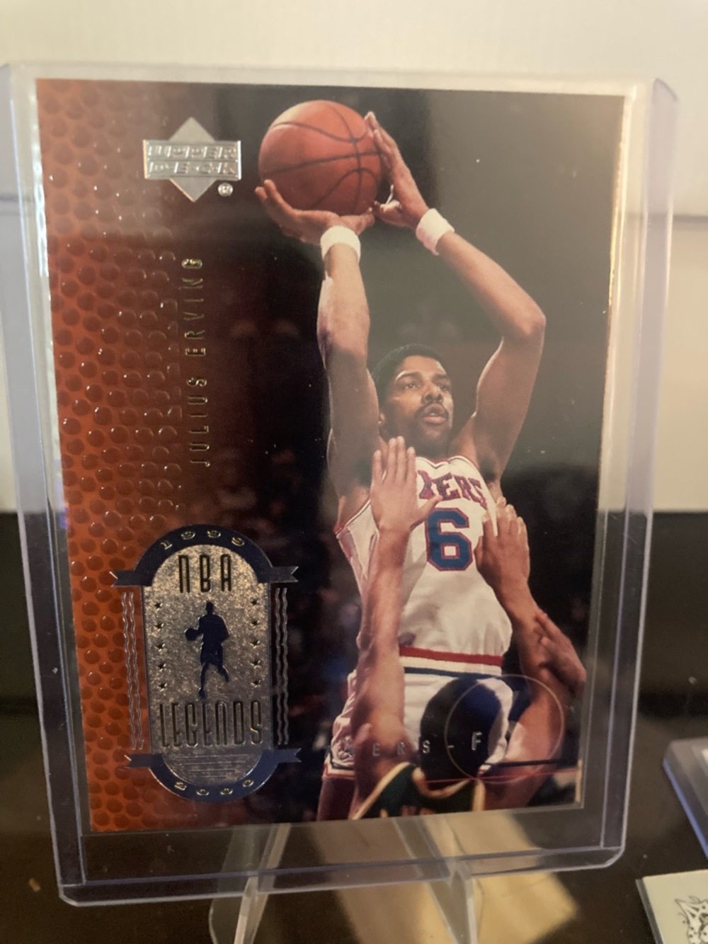 Upper Deck NBA Legends Julius Erving Basketball Card - White/Blue/Red